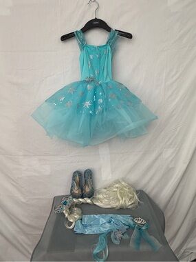 Girls’ Aqua Snowflake Costume Set Revolution Size SC (E91)